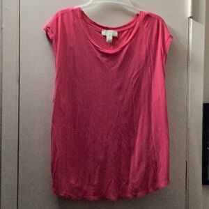 Forever 21 Pink Cowl Neck Cap Sleeve T-Shirt